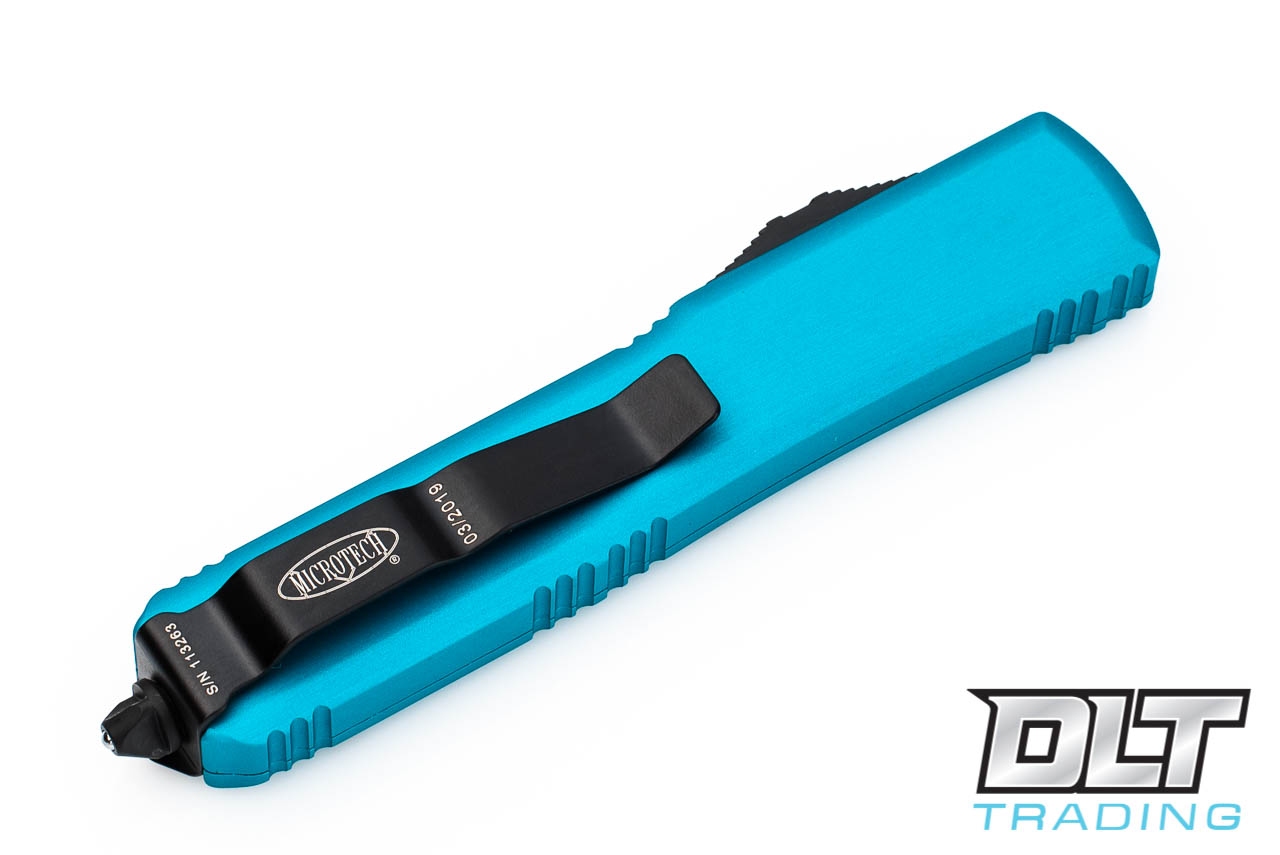 Microtech Ultratech T/E - Turquoise Handle - Contoured - Partial