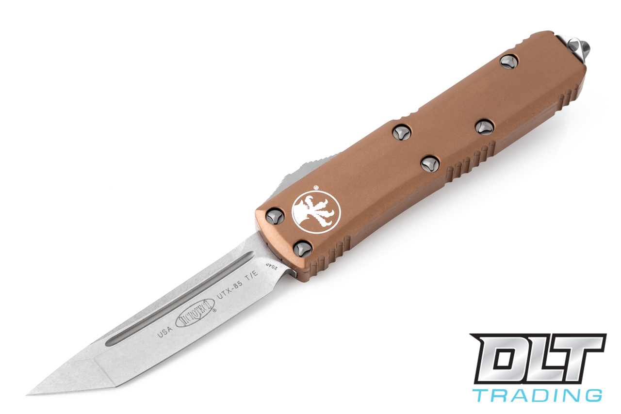 Microtech UTX-85 T/E - Tan Handle - Stonewashed Blade