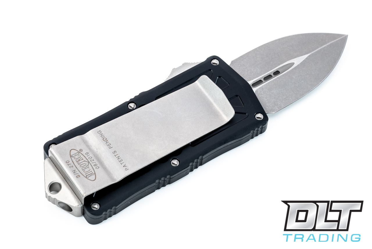 Microtech 157-10 Exocet D/E - Black Handle - Stonewashed Blade