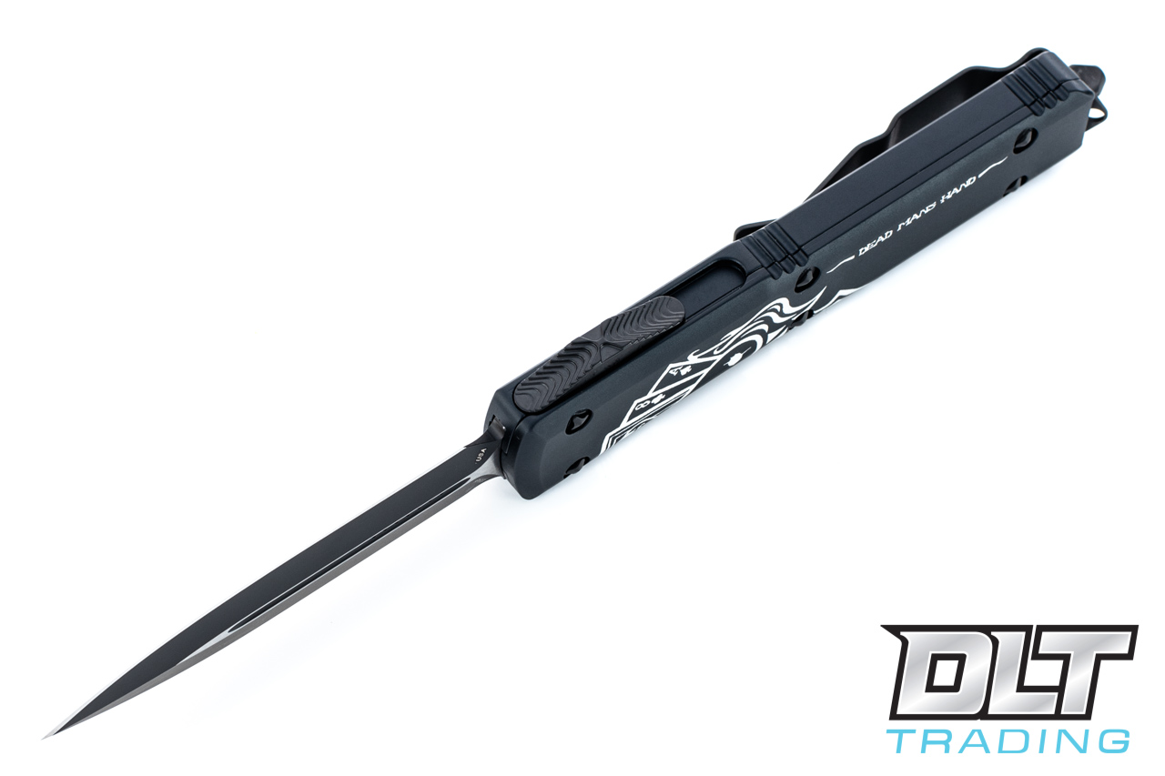 Microtech Ultratech D/E - Dead Man's Hand - Black Handle - Black Blade