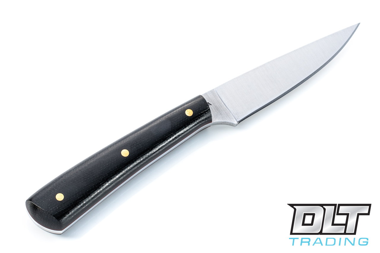 LT Wright Coyote A2 - Flat Ground - Black Micarta - Red Liners