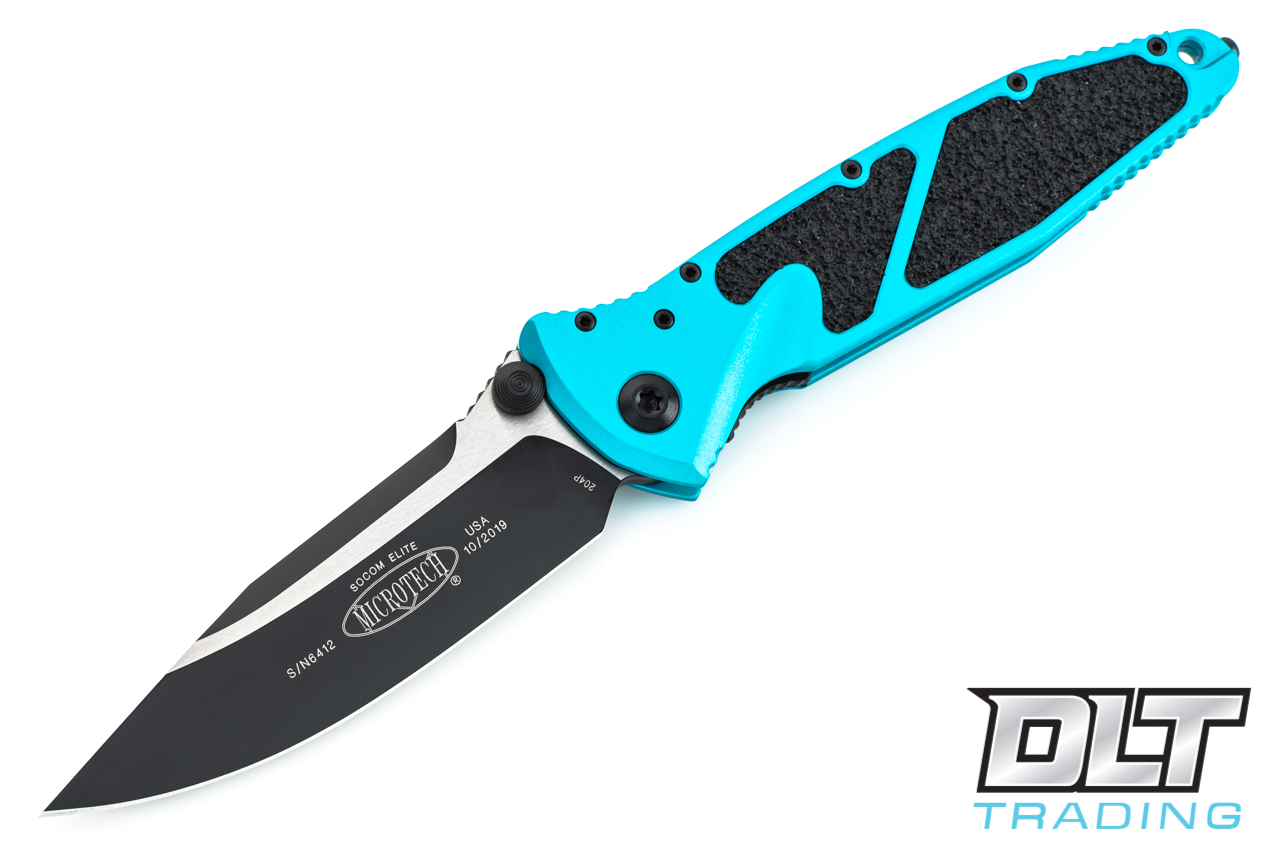 Microtech 160-1TQ SOCOM Elite S/E-M - Turquoise Handle - Black