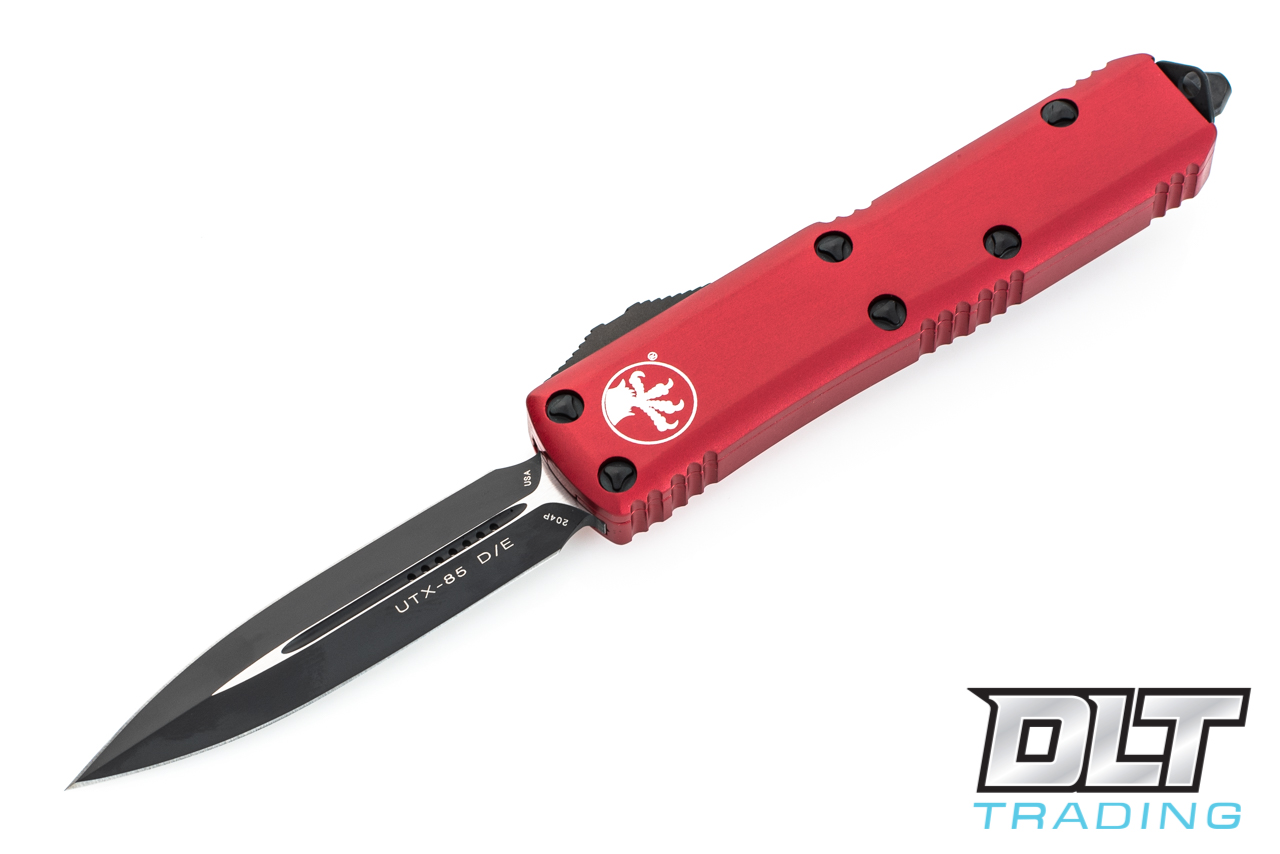 Microtech UTX-85 - Red Handle - Black Blade