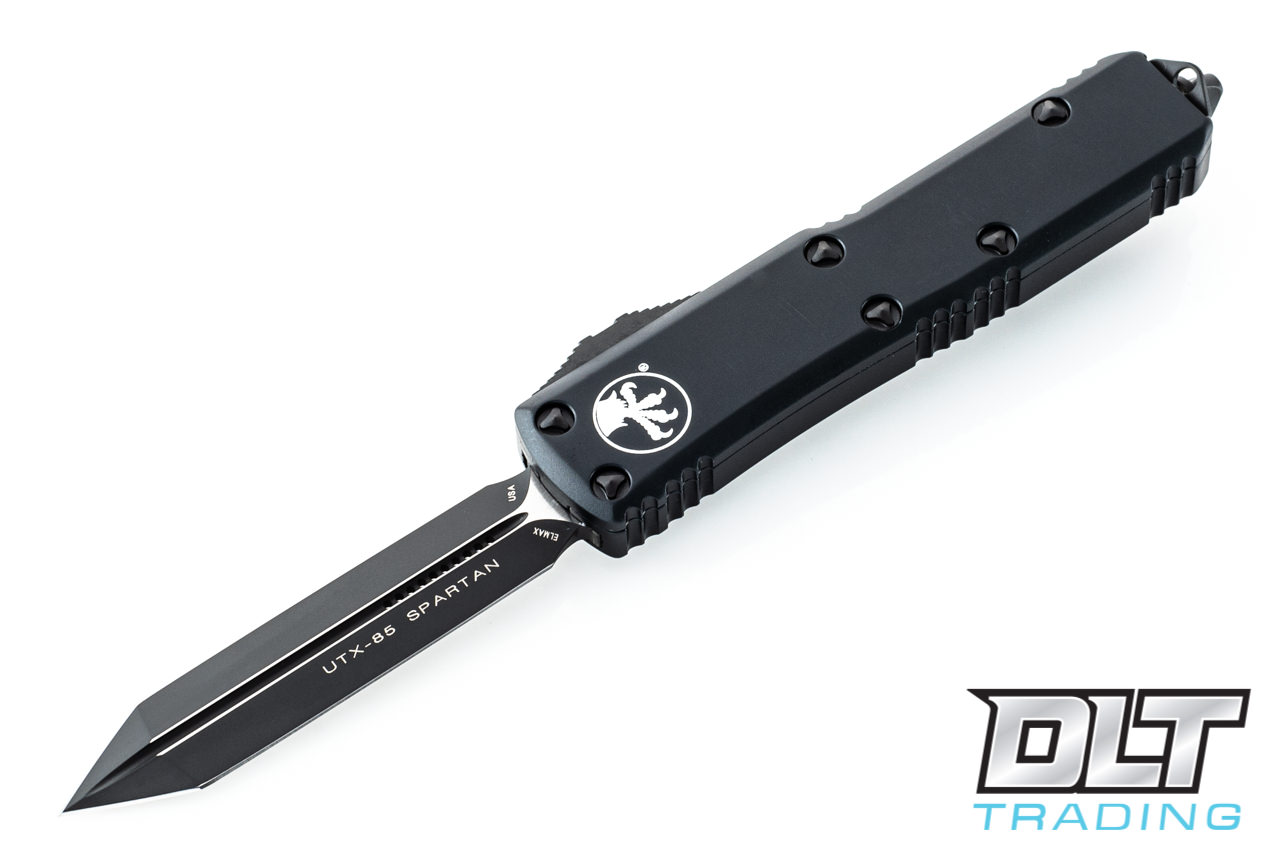 Microtech UTX-85 Spartan - Black Handle - Black Blade