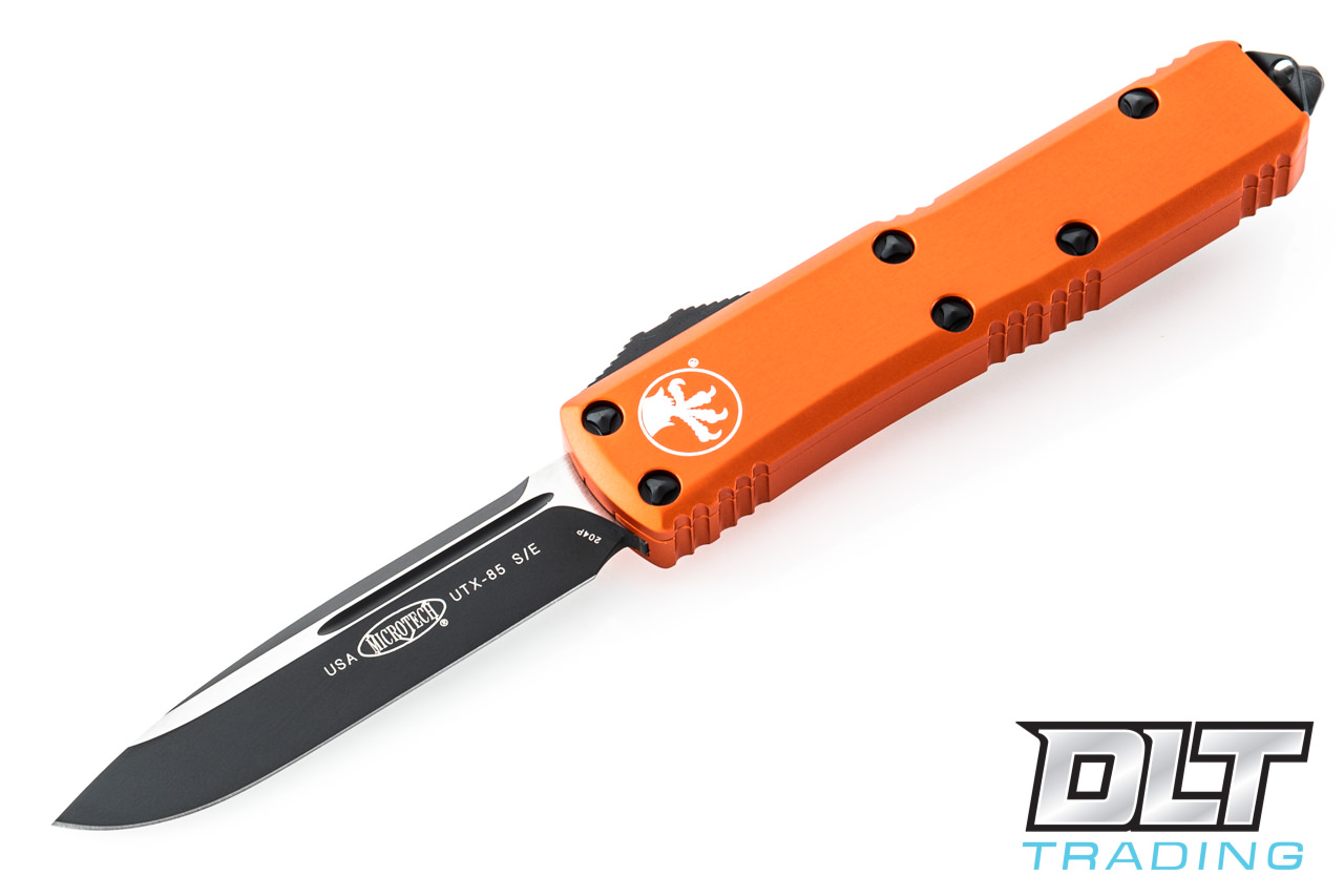 Microtech UTX-85 S/E - Orange Handle - Black Blade