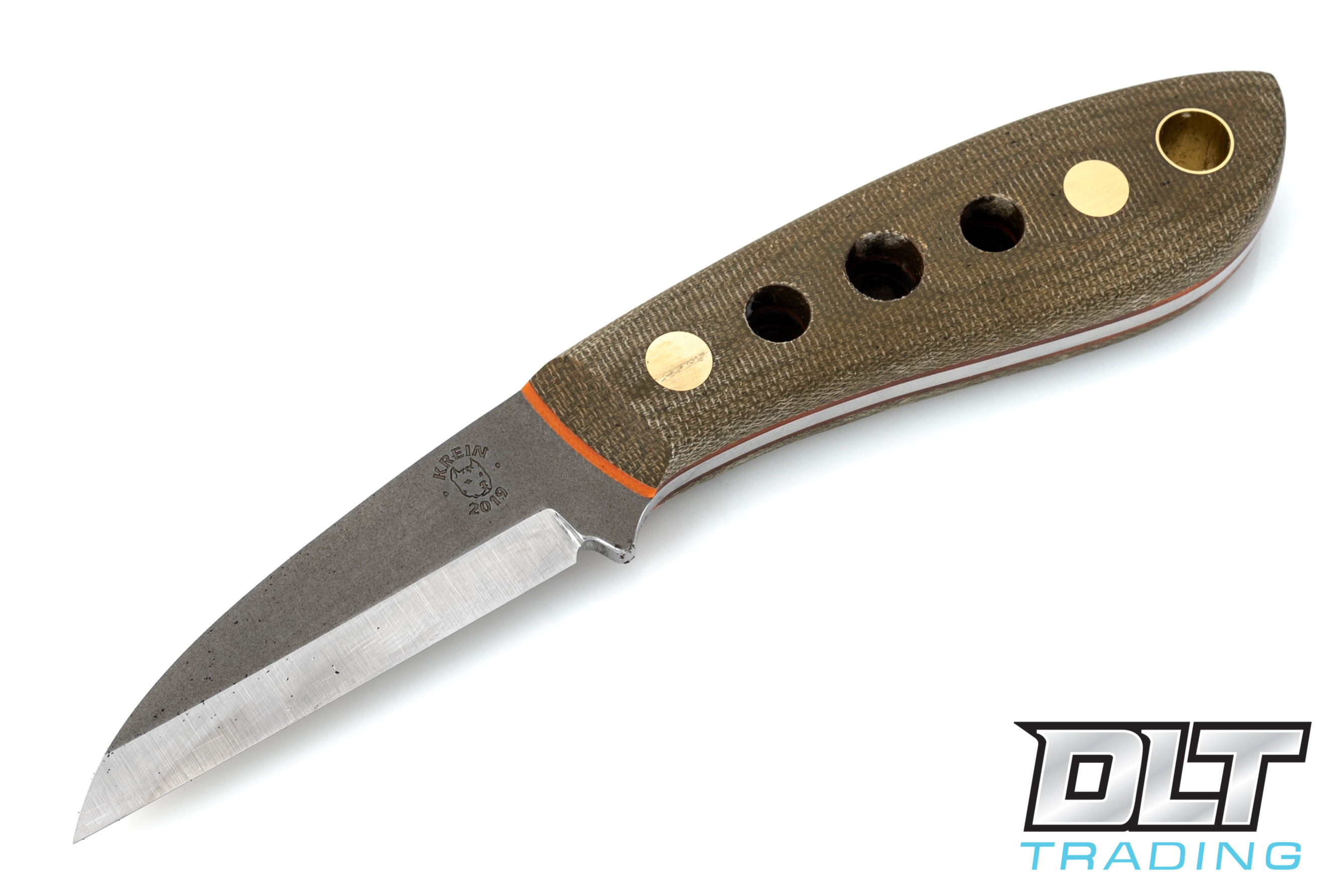 Krein Bushcraft Whittler - Green Micarta - Orange Liners - Kydex 