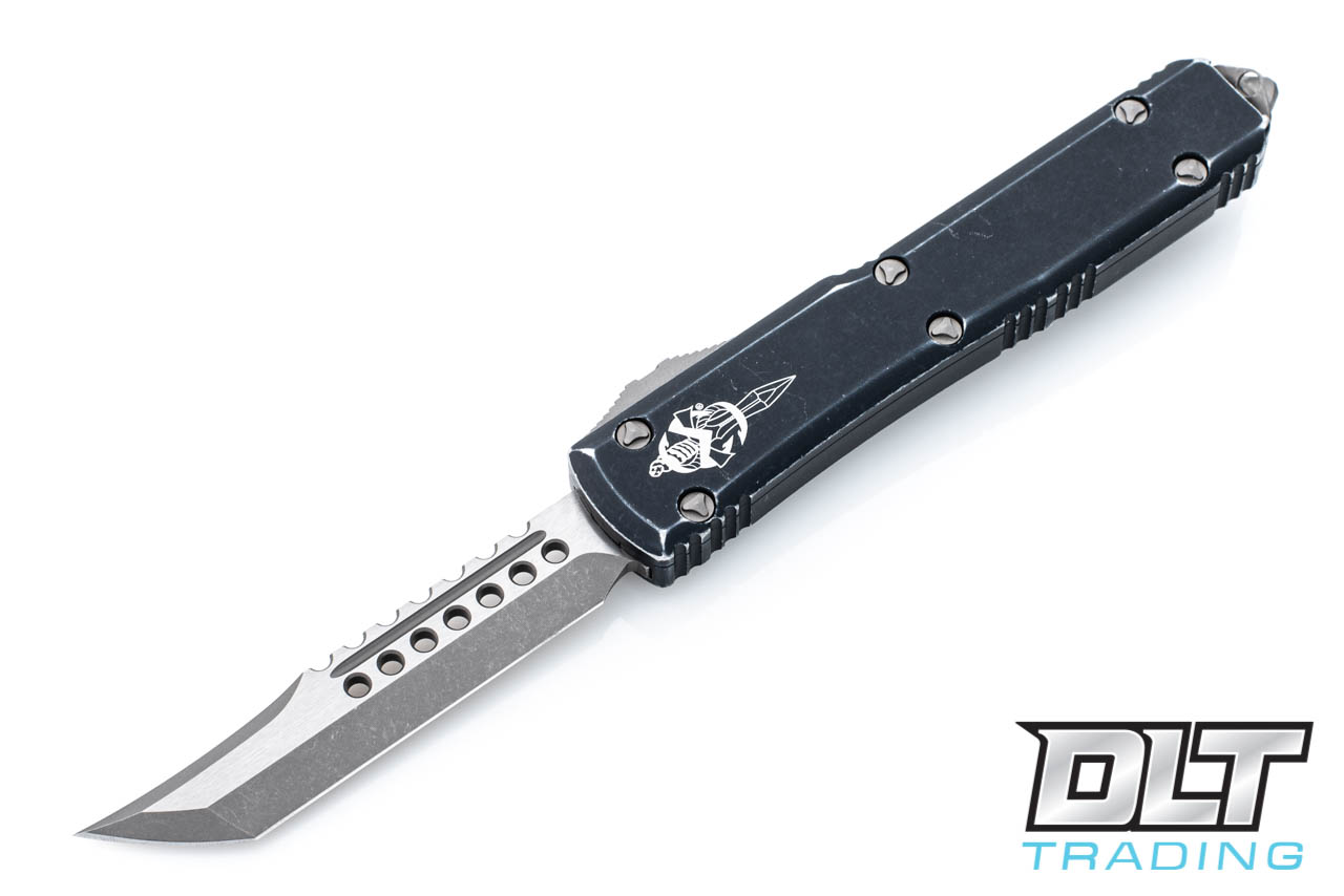 Microtech Ultratech Hellhound - Distressed Black Handle