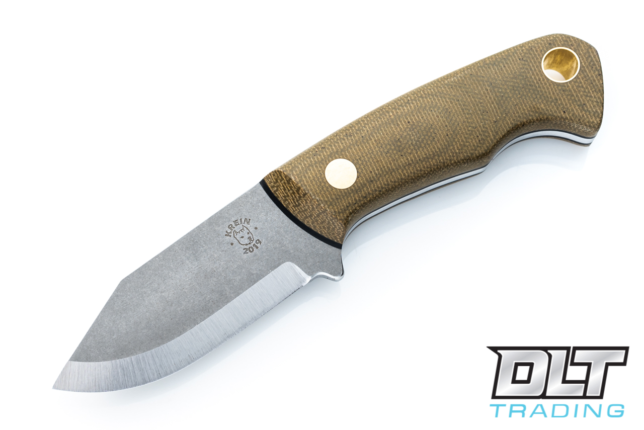 Krein PSK - Green Canvas Micarta - Black Liners - Brass Hardware