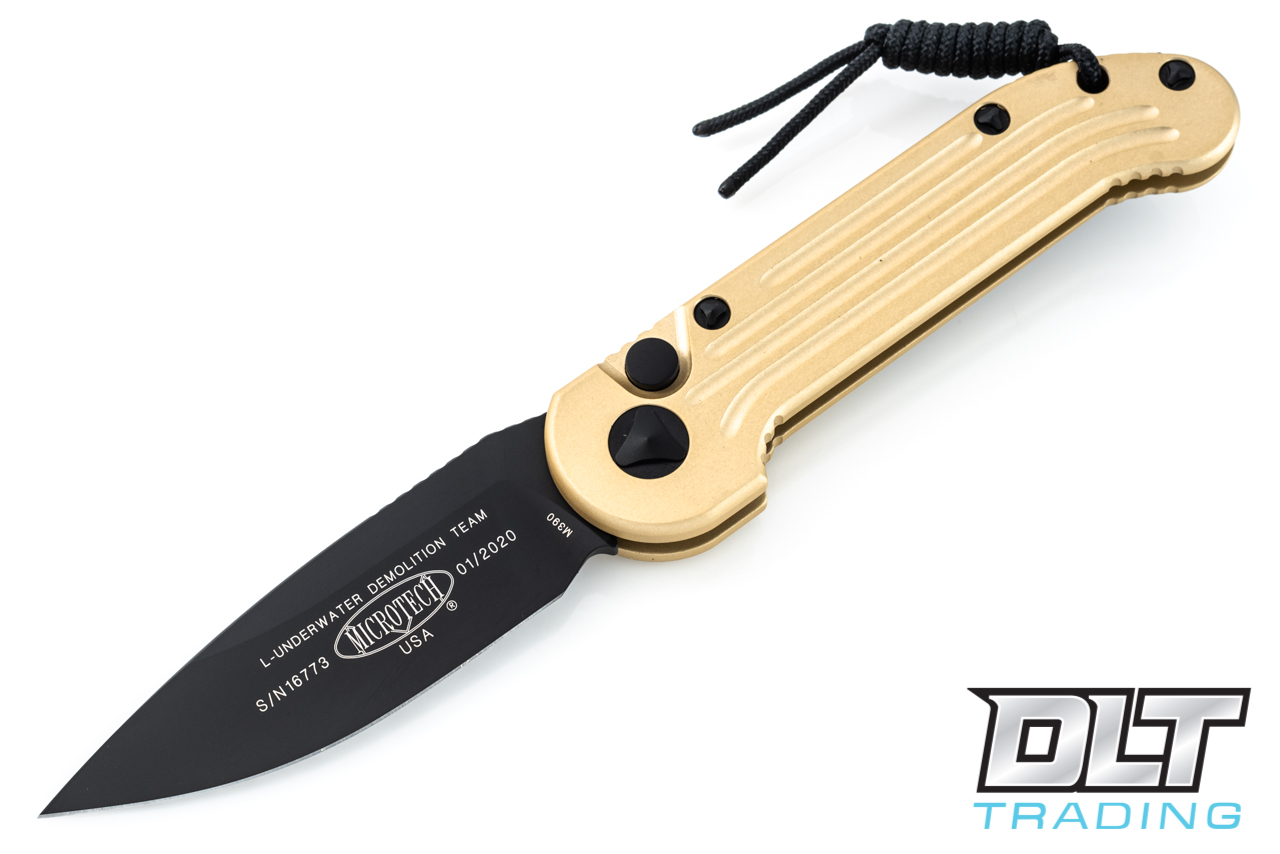 Microtech 135-1CG LUDT - Gold Handle - Black Blade - DLT Trading