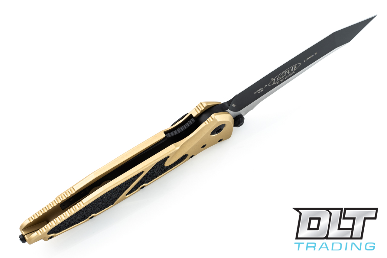 Microtech 161-1CG SOCOM Elite T/E - Gold Handle - Black Blade