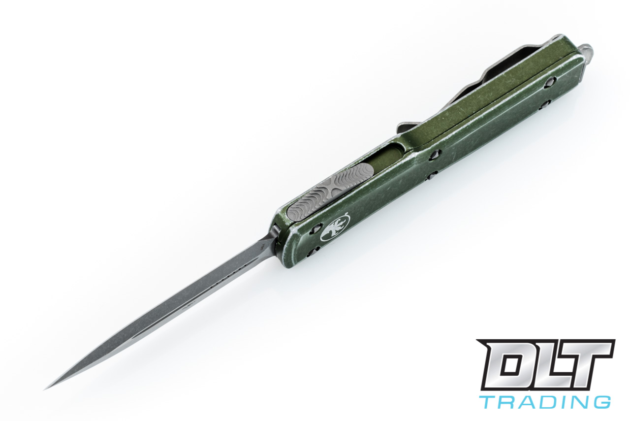 Microtech UTX-70 D/E - Distressed OD Green Handle - Apocalyptic Blade