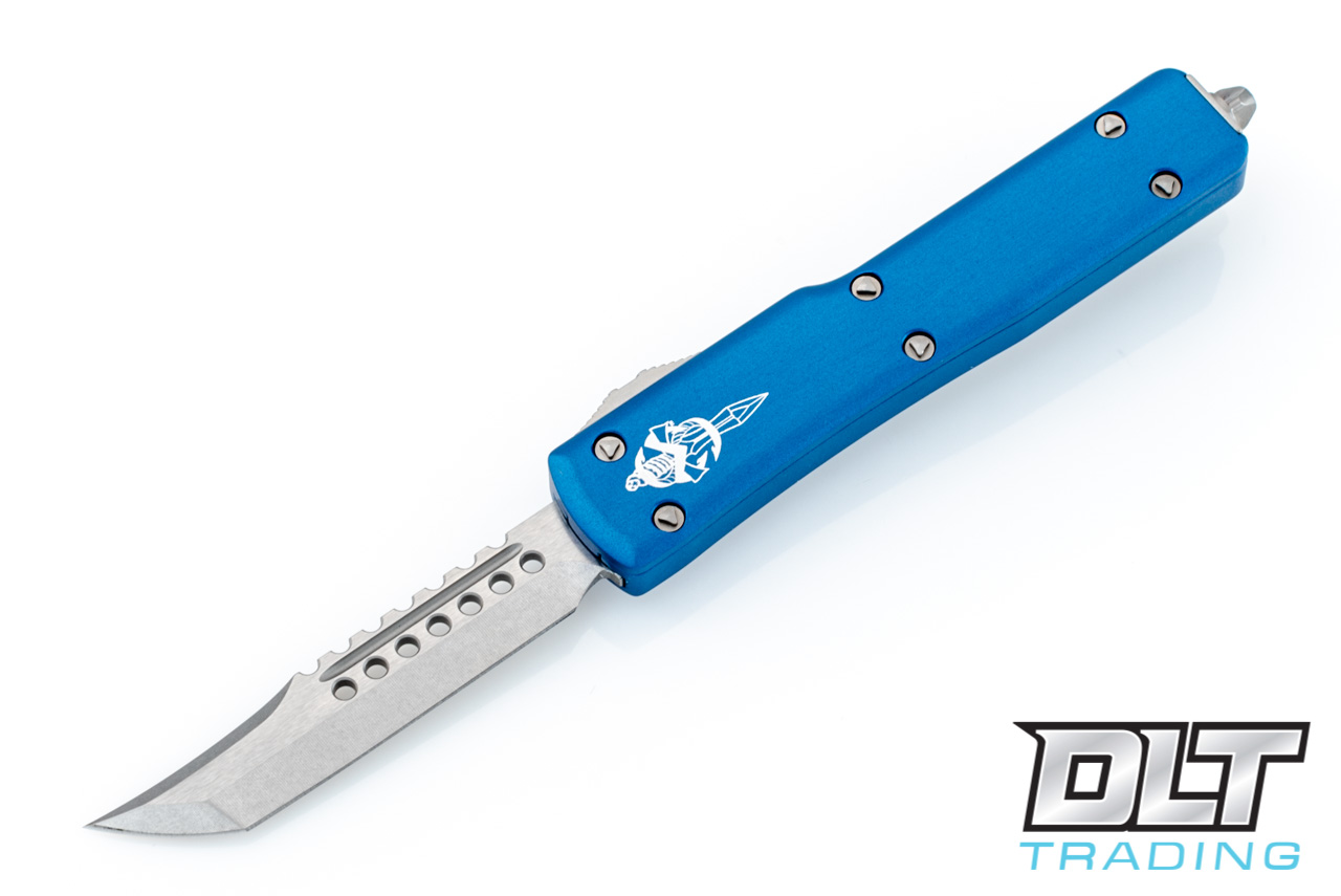 Microtech UTX-70 Hellhound - Blue Handle - Stonewashed Blade