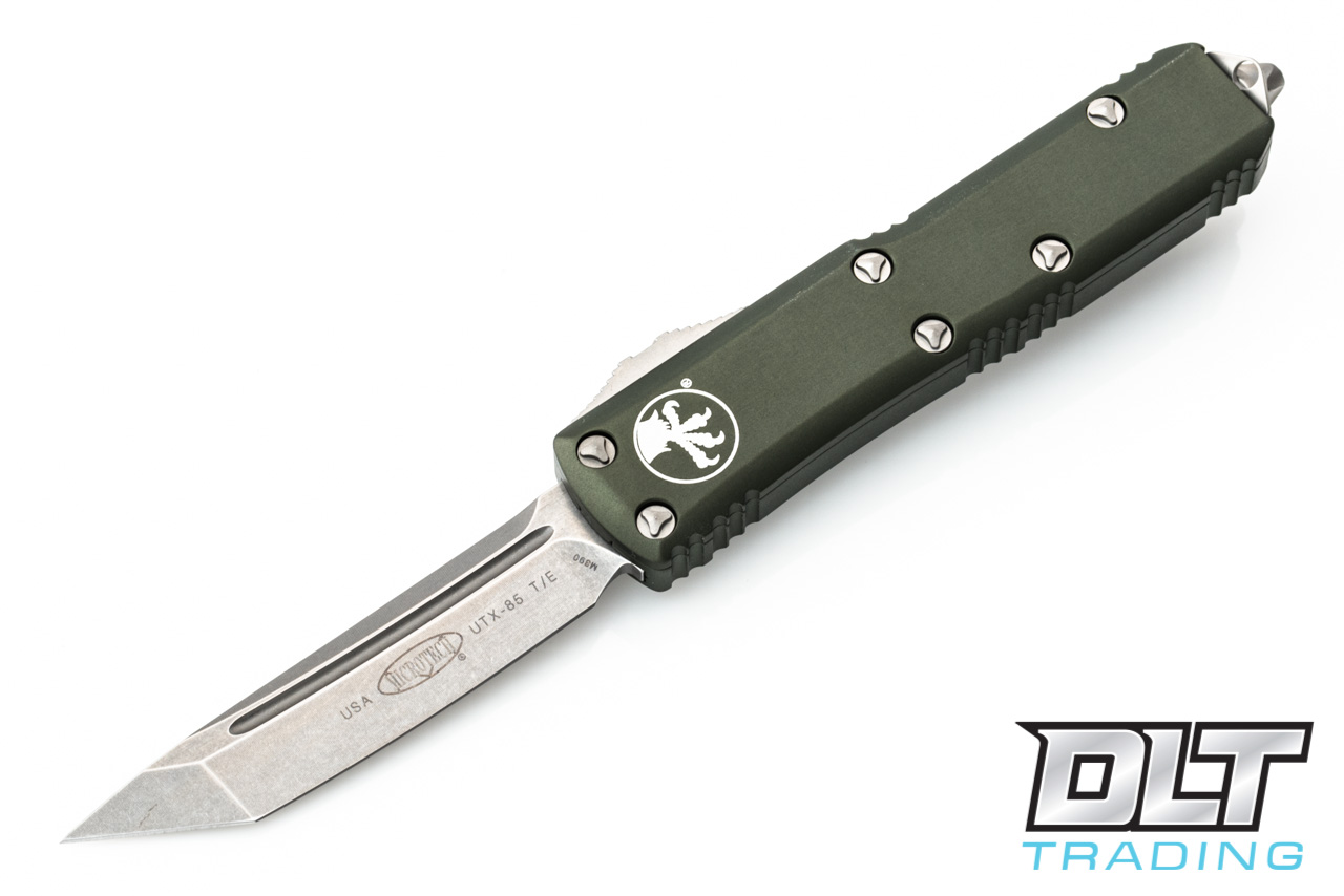 Microtech UTX-85 T/E - OD Green Handle - Stonewashed Blade