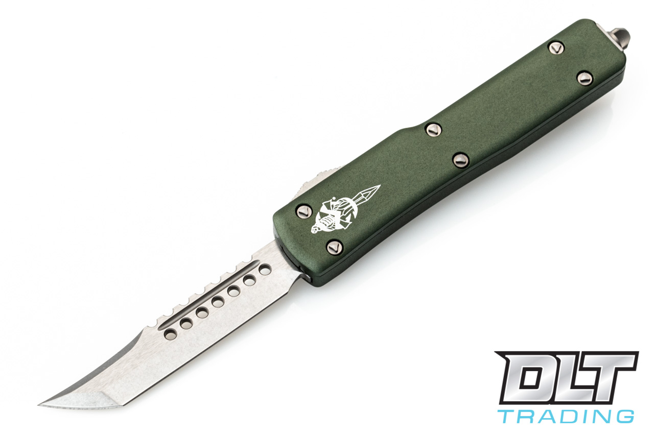 Microtech UTX-70 Hellhound - OD Green Handle - Stonewashed Blade