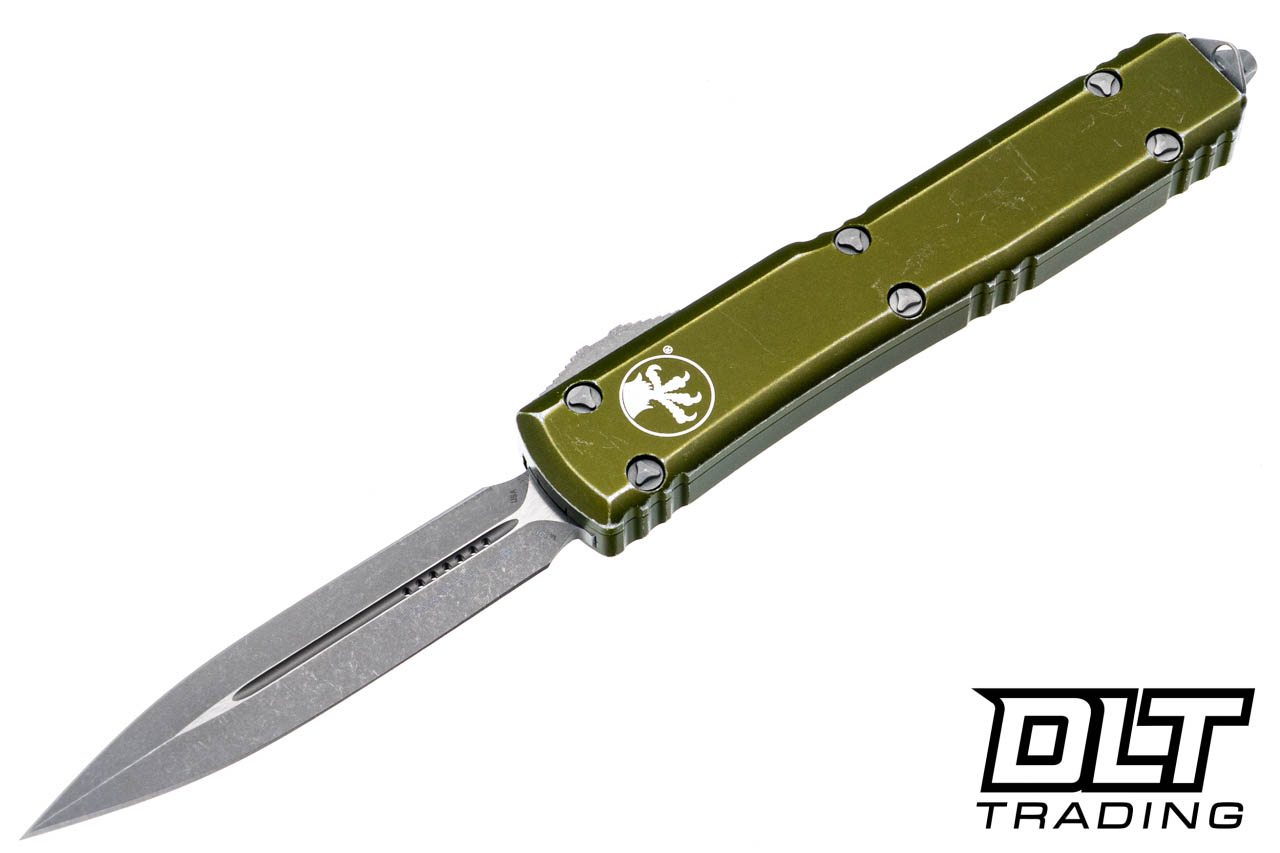 Microtech Ultratech D/E - Distressed OD Green Handle - Apocalyptic