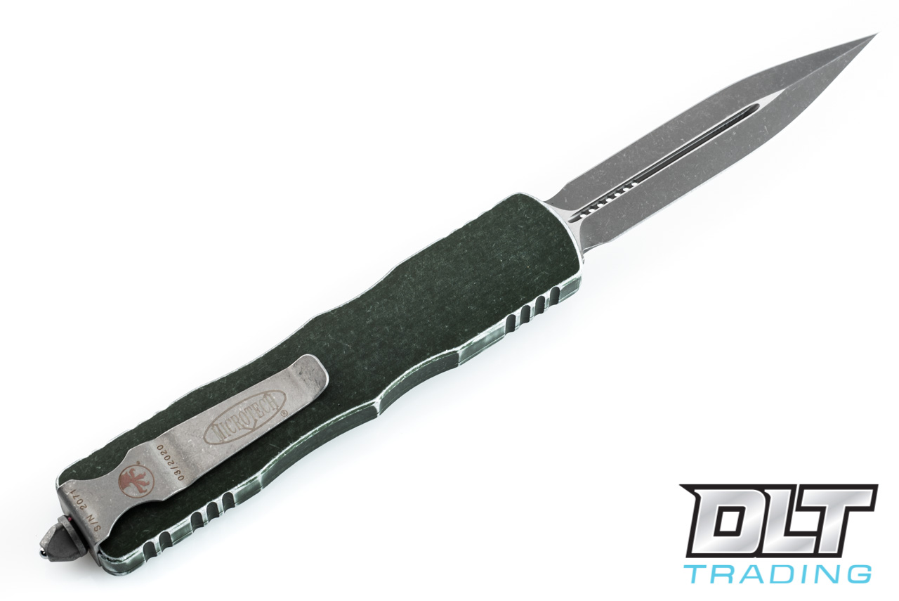 Microtech 227-10DOD Dirac Delta D/E - Distressed OD Green Handle