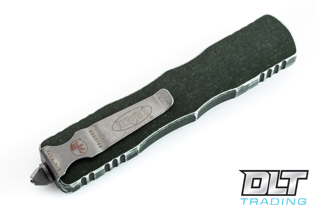 Microtech 227-10DOD Dirac Delta D/E - Distressed OD Green Handle
