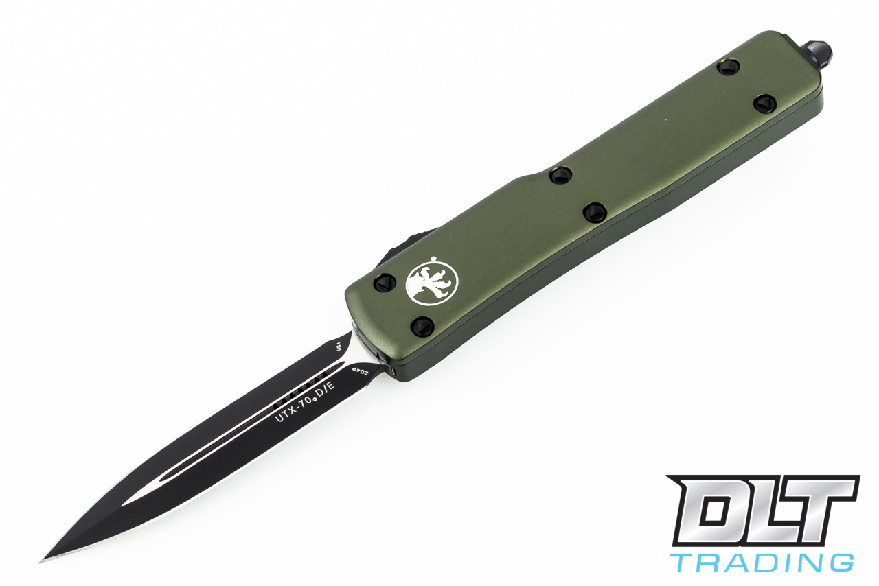 Microtech UTX-70 D/E - OD Green Handle - Black Blade
