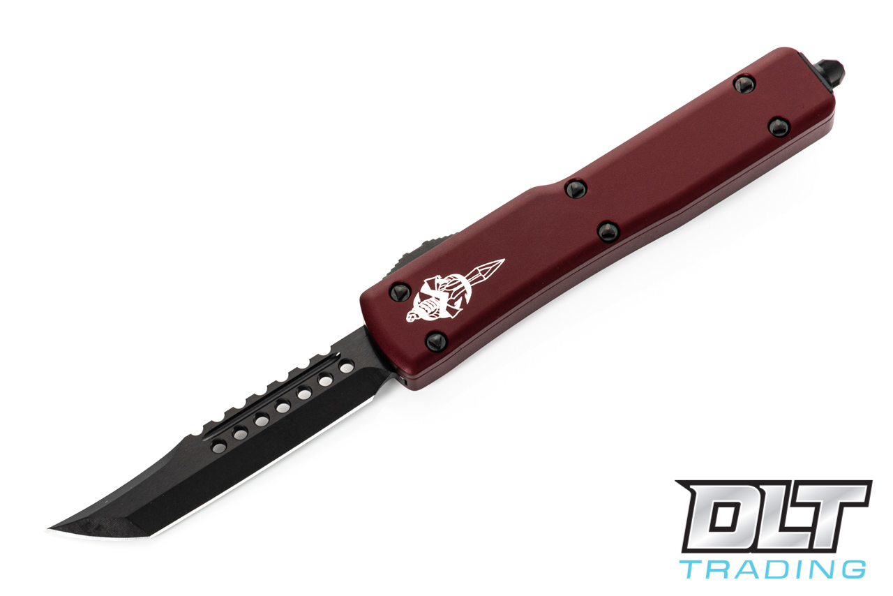 Microtech UTX-70 Hellhound - Merlot Red Handle - DLC Blade