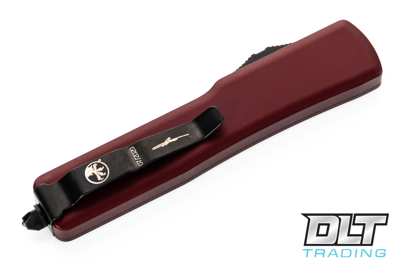 Microtech UTX-70 Hellhound - Merlot Red Handle - DLC Blade