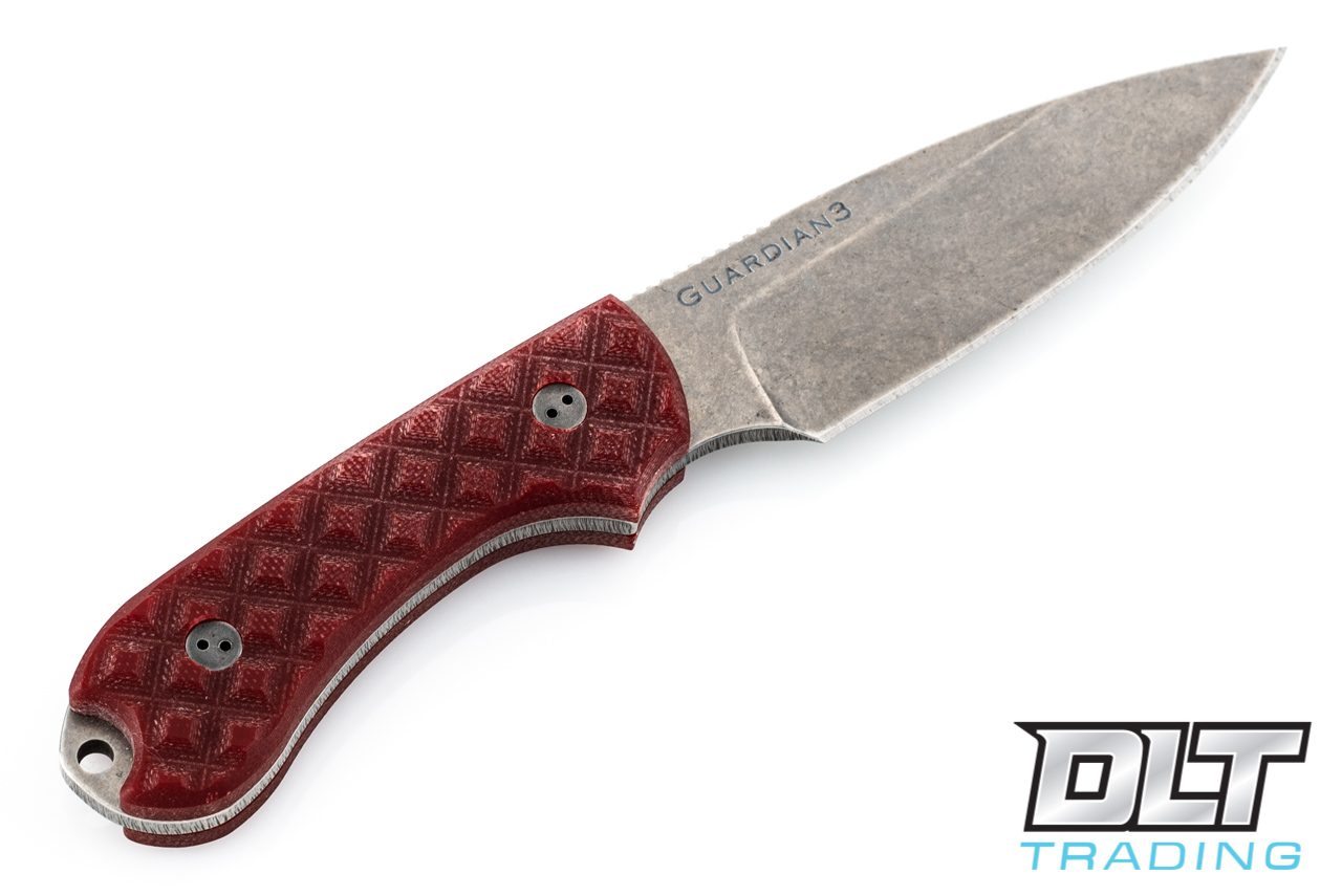 Bradford Guardian 3 M390 - Red G-10 - Saber Grind - Stonewashed