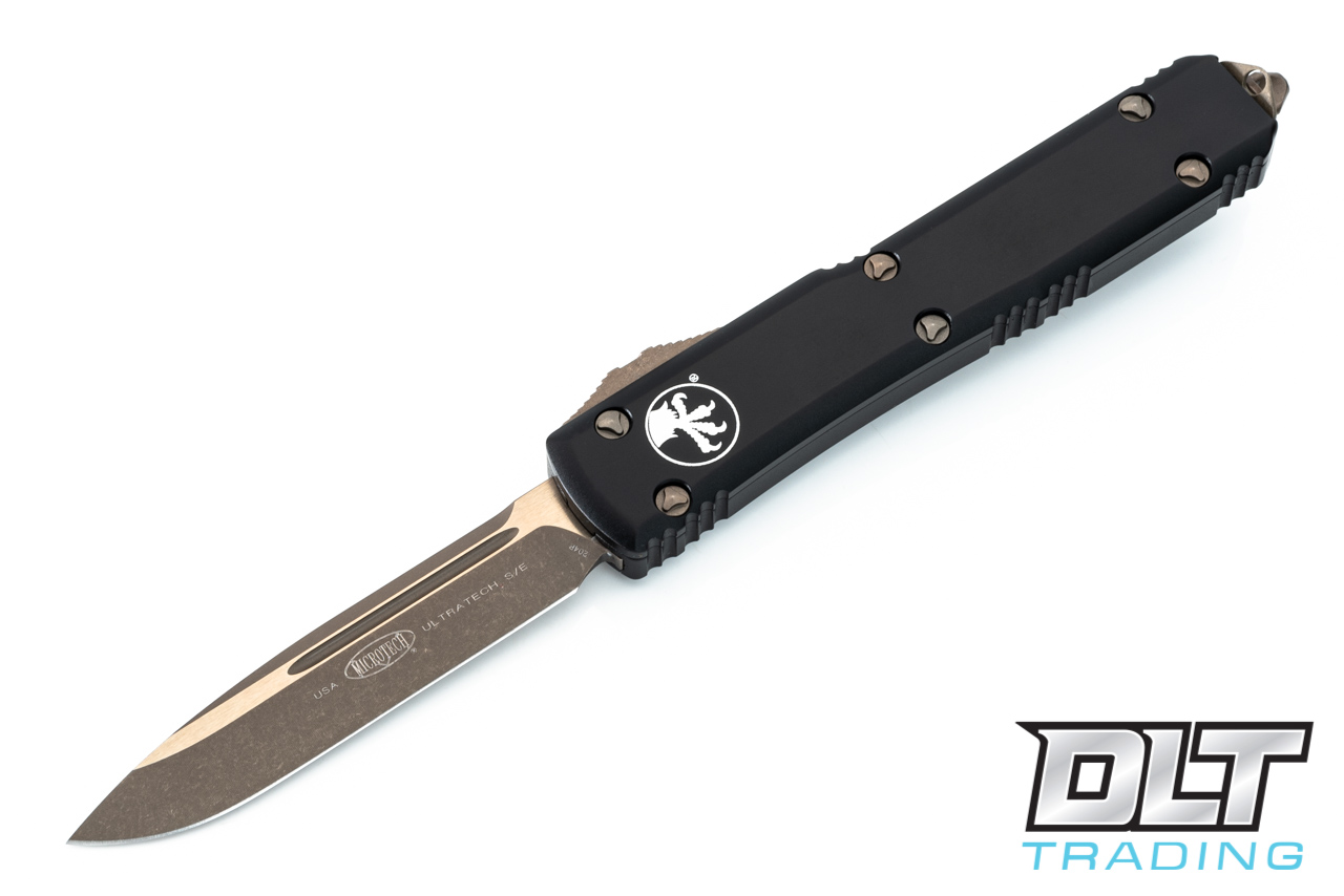 Microtech Ultratech S/E - Black Handle - Bronze Apocalyptic Blade