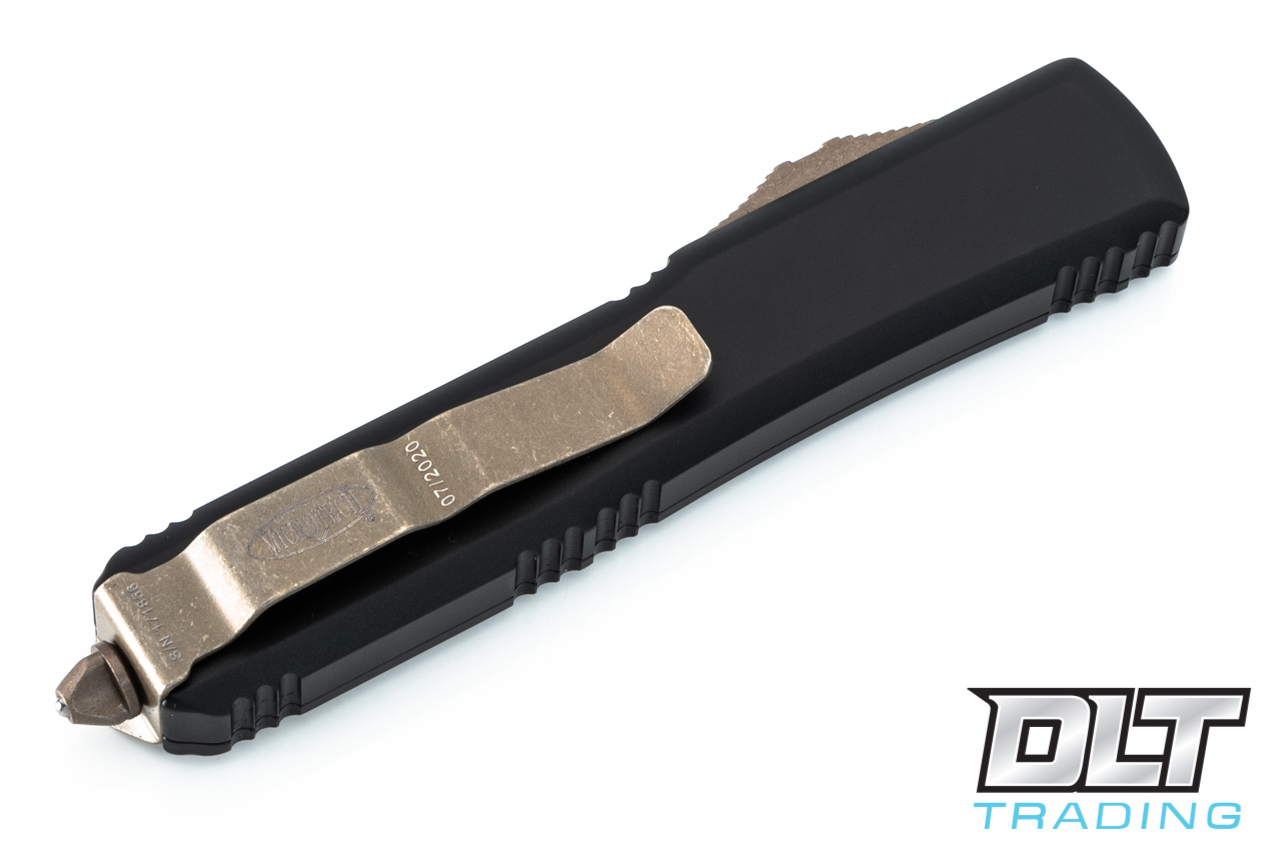 Microtech Ultratech S/E - Black Handle - Bronze Apocalyptic Blade