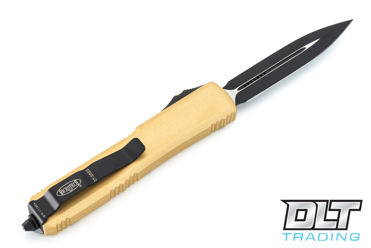 Microtech Ultratech D/E - Gold Handle - Black Blade