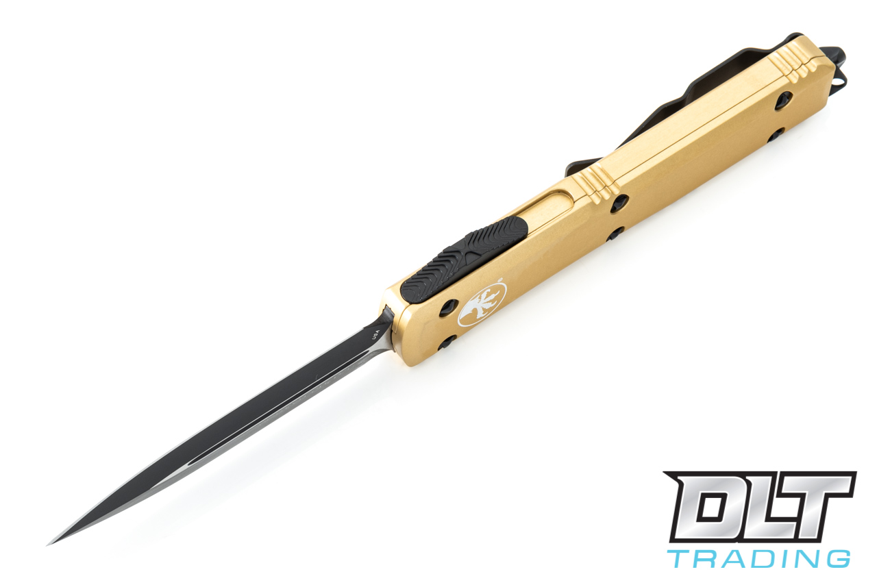 Microtech Ultratech D/E - Gold Handle - Black Blade