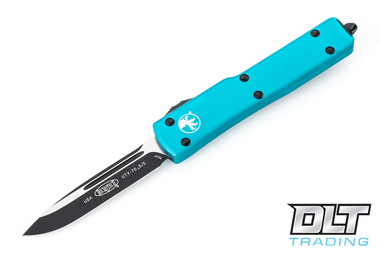 Microtech UTX-70 S/E - Turquoise Handle - Black Blade