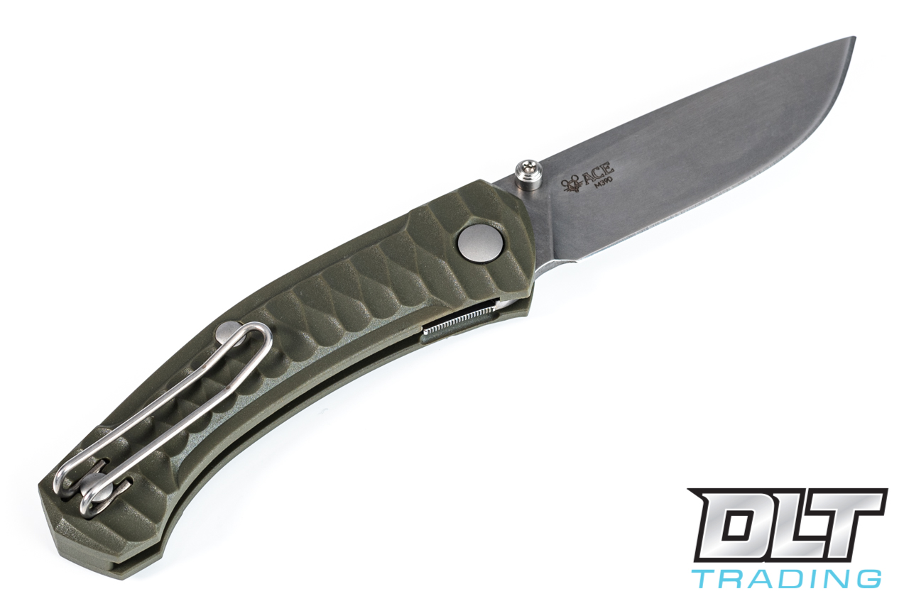 GiantMouse ACE Iona - Textured OD Green FRN - Tumbled Blade