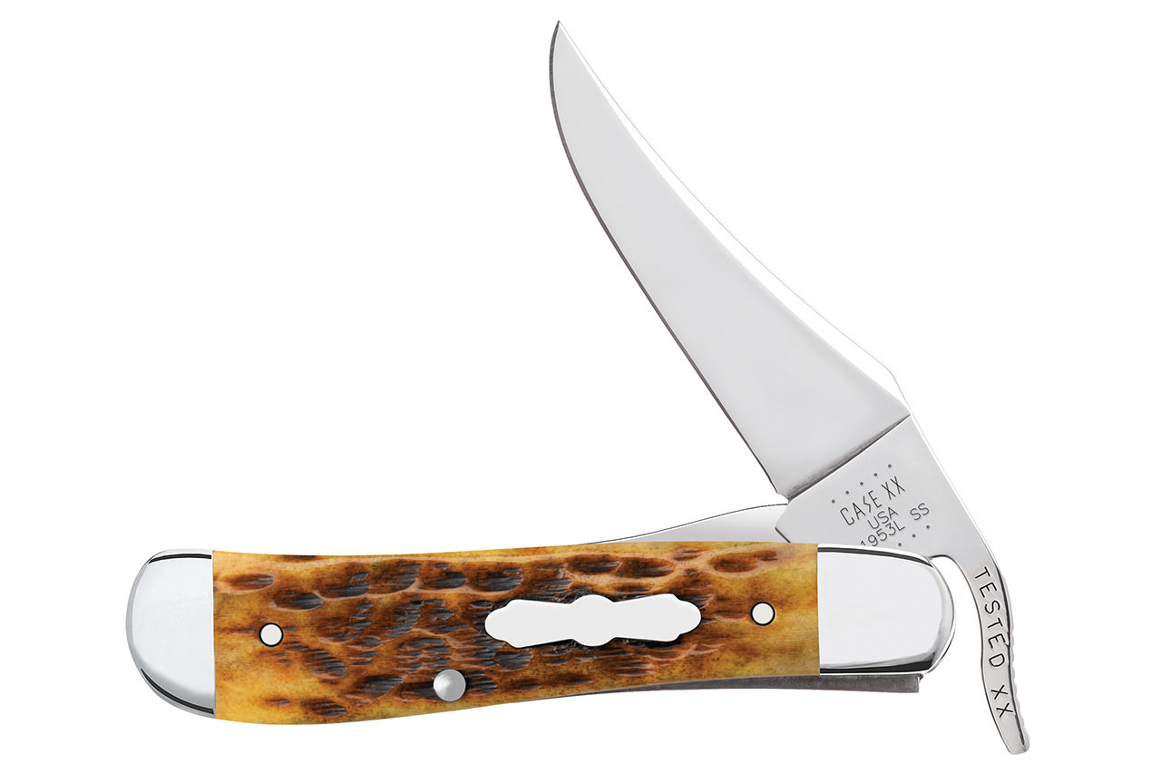 Case Russlock Pocket Worn Antique Peach Seed Jigged Bone - DLT Trading