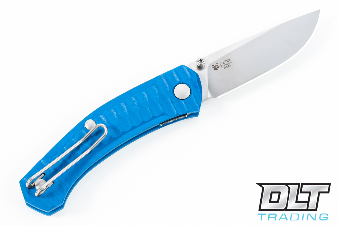 GiantMouse ACE Iona - Textured Blue G-10 - Satin Blade - DLT Trading