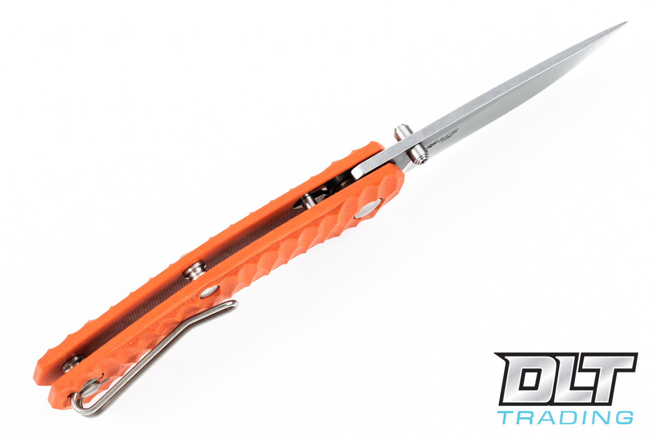 GiantMouse ACE Iona - Textured Orange G-10 - Stonewashed Blade