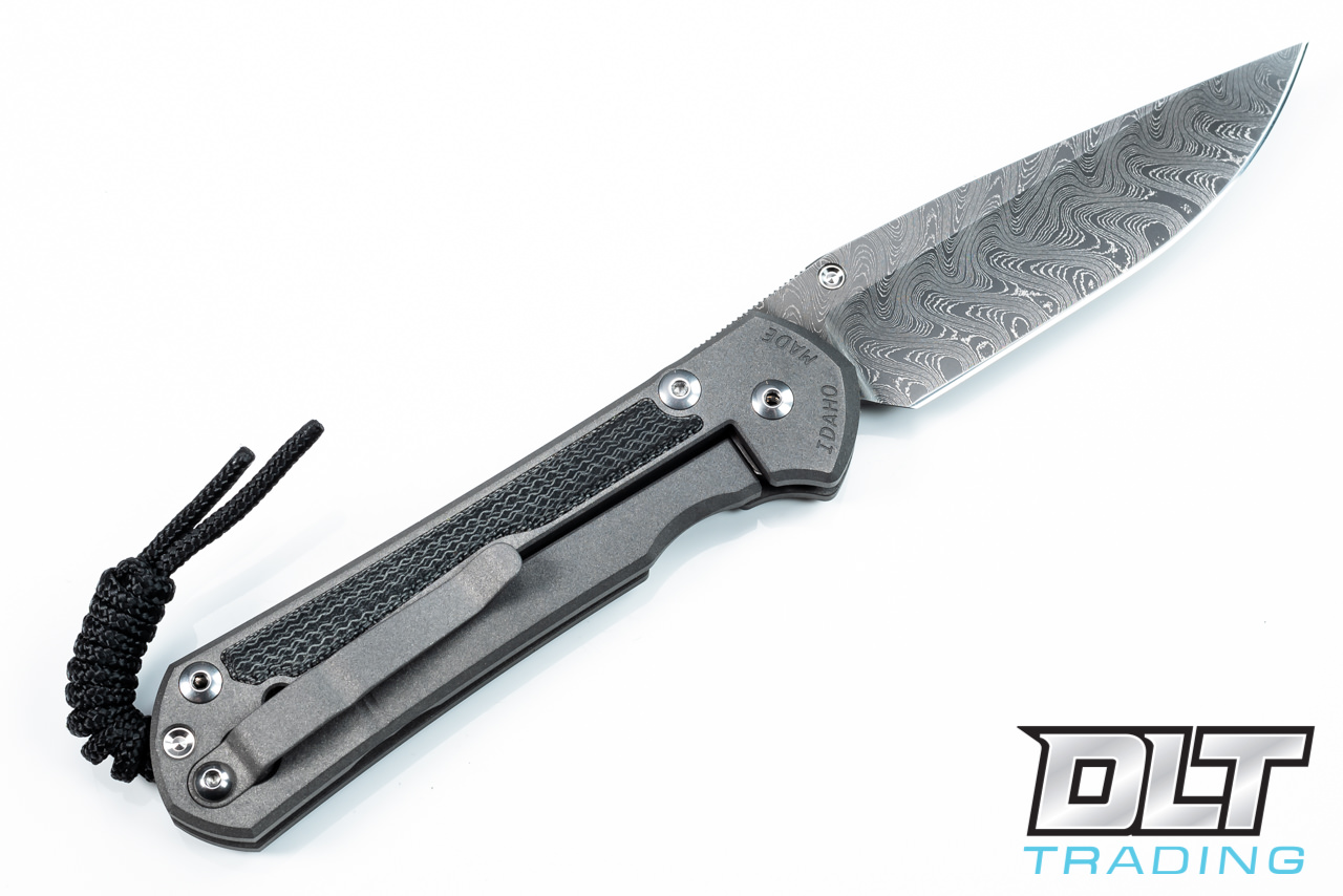 CRK Large Sebenza 31, Boomerang Damascus, Black Micarta