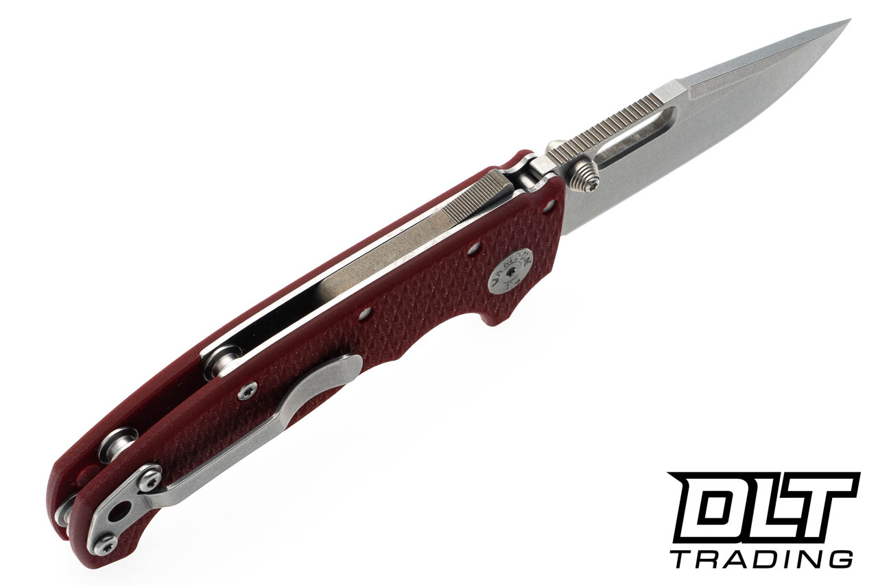 Demko MG AD20 Cru-Wear - Slotted Clip Point - Red G-10 - DLT