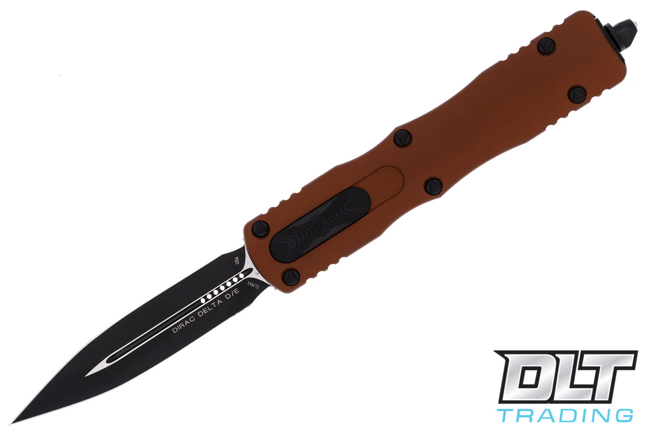 Microtech 227-1TA Dirac Delta D/E - Tan Handle - Black Blade - DLT