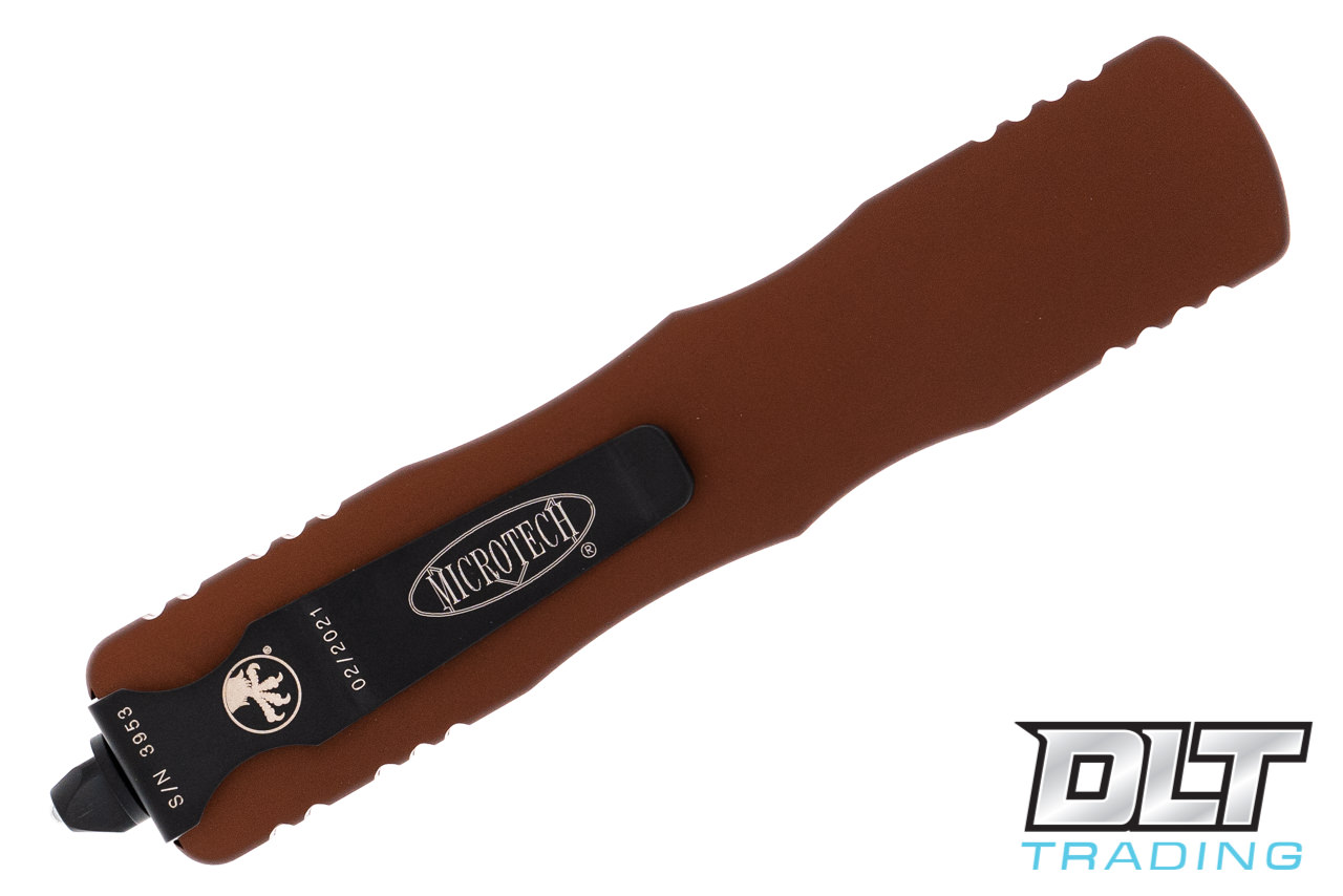 Microtech 227-1TA Dirac Delta D/E - Tan Handle - Black Blade - DLT