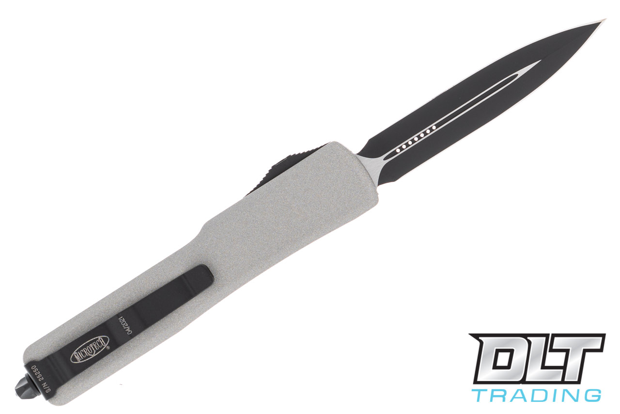 Microtech UTX-70 D/E - Titanium Grey Handle - Black Blade