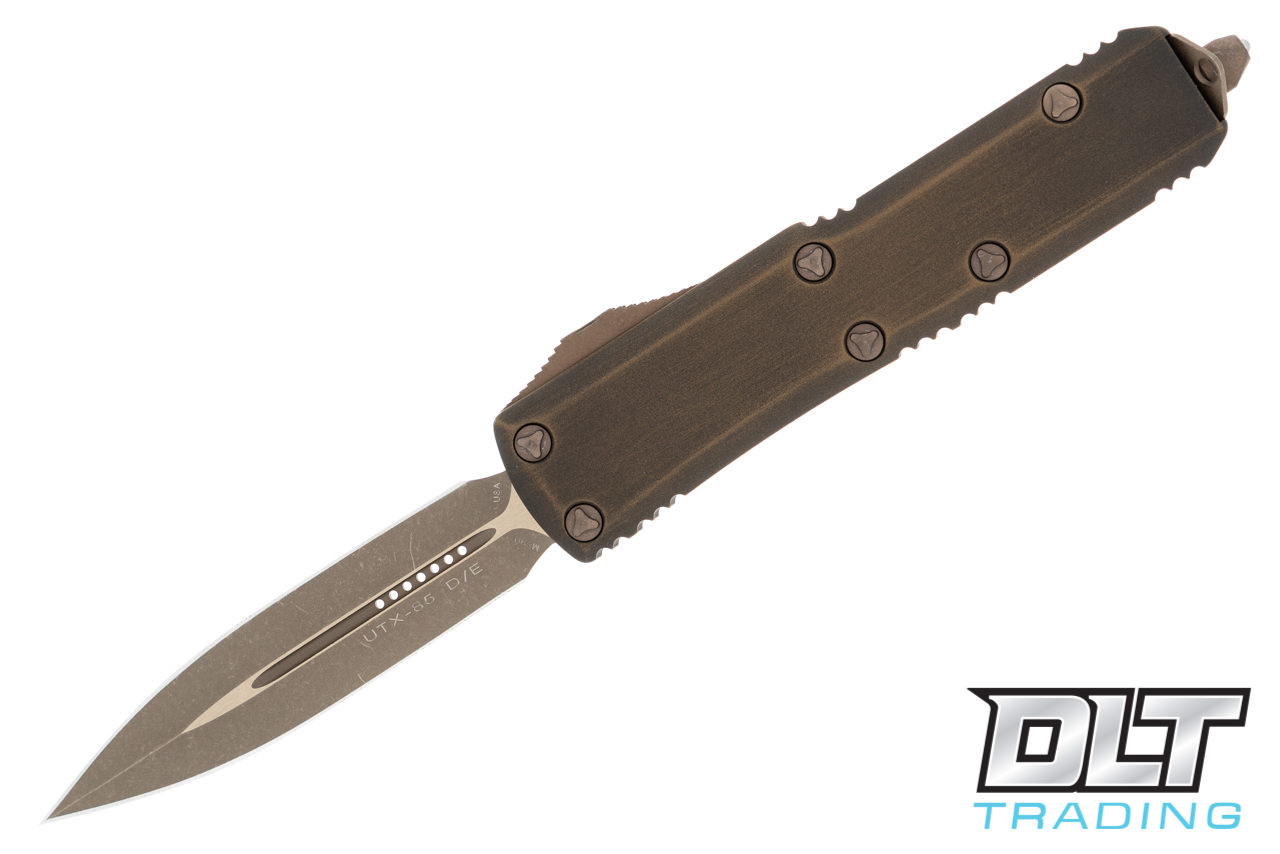 Microtech UTX-85 D/E - Antique Bronze Handle - Bronze Apocalyptic