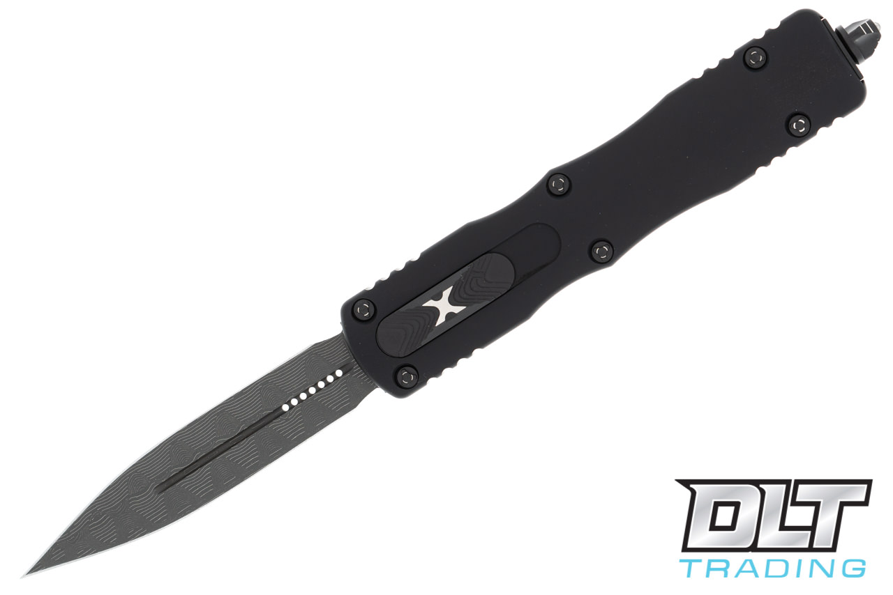 Microtech 227-16S Dirac Delta D/E - Black Handle - Damascus Blade