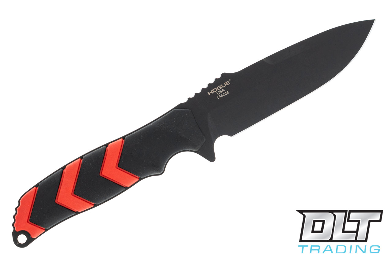 Hogue HK Fray Clip Point - Black & Red Rubber - Black Blade - DLT