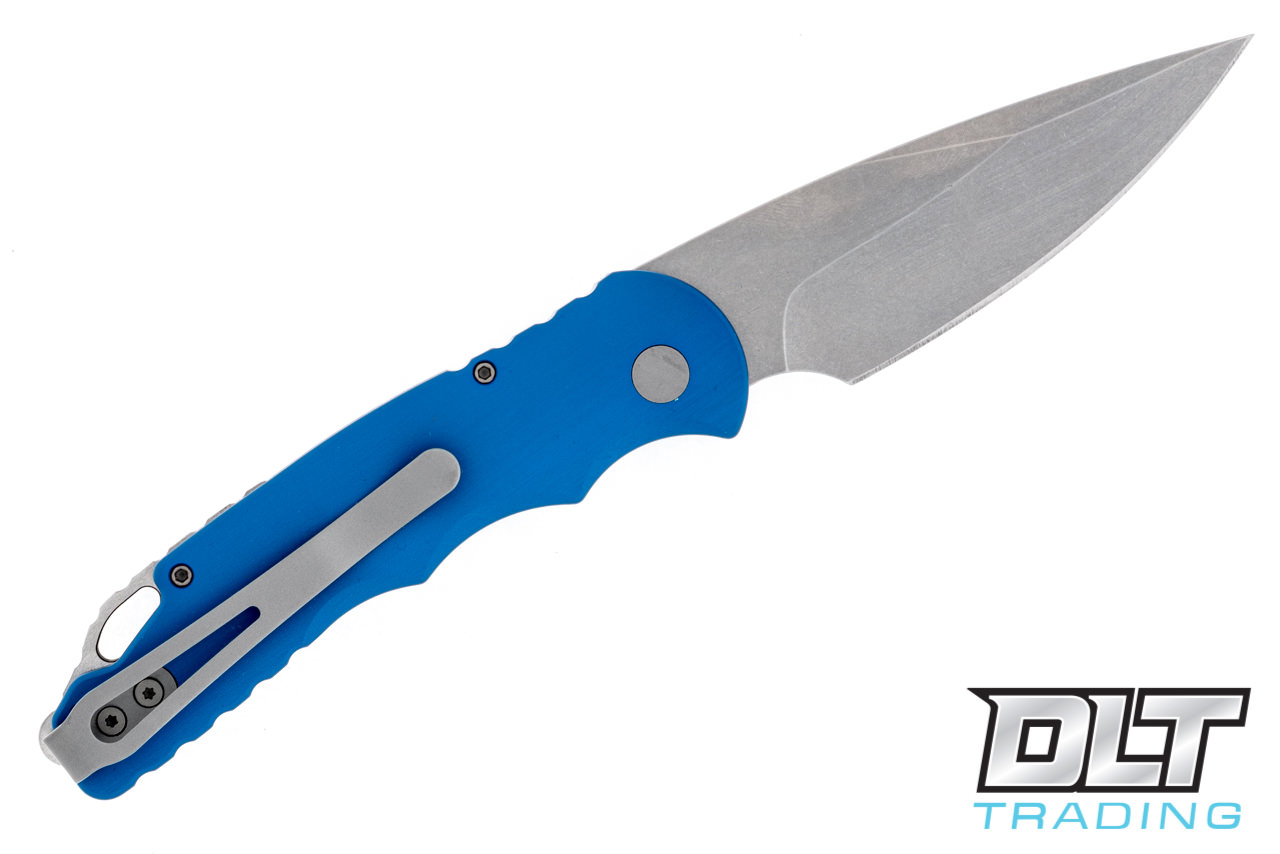 Pro-Tech TR-5 Push-Button Blue Stonewashed S35VN | 4