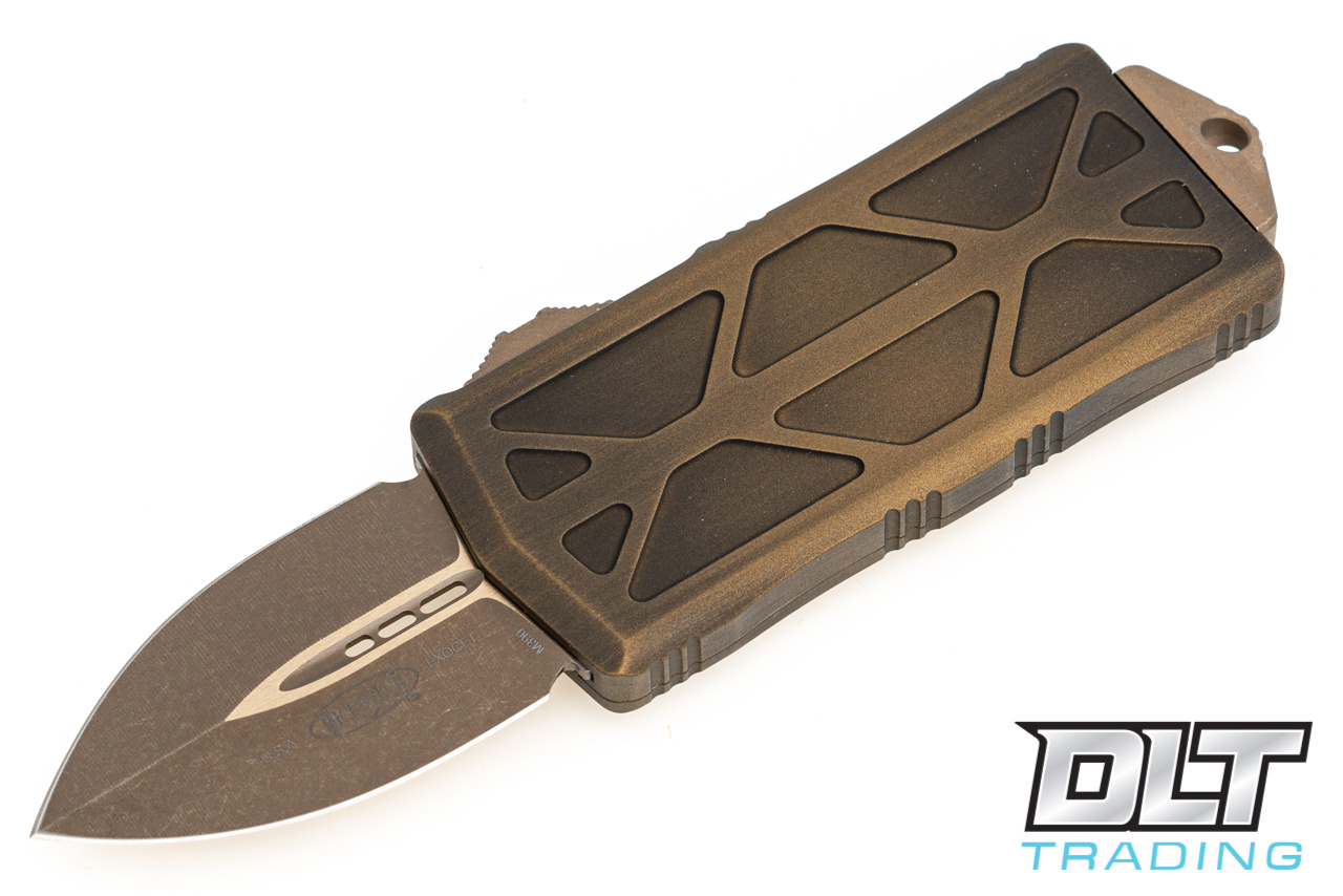 Microtech 157-13APABS Exocet D/E - Antique Bronze Handle - Bronze