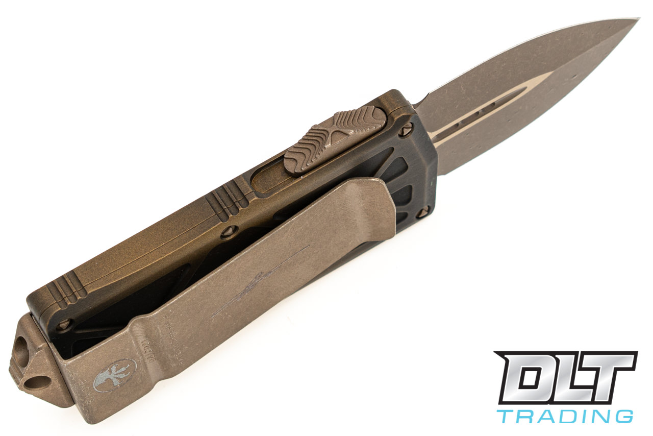 Microtech 157-13APABS Exocet D/E - Antique Bronze Handle - Bronze