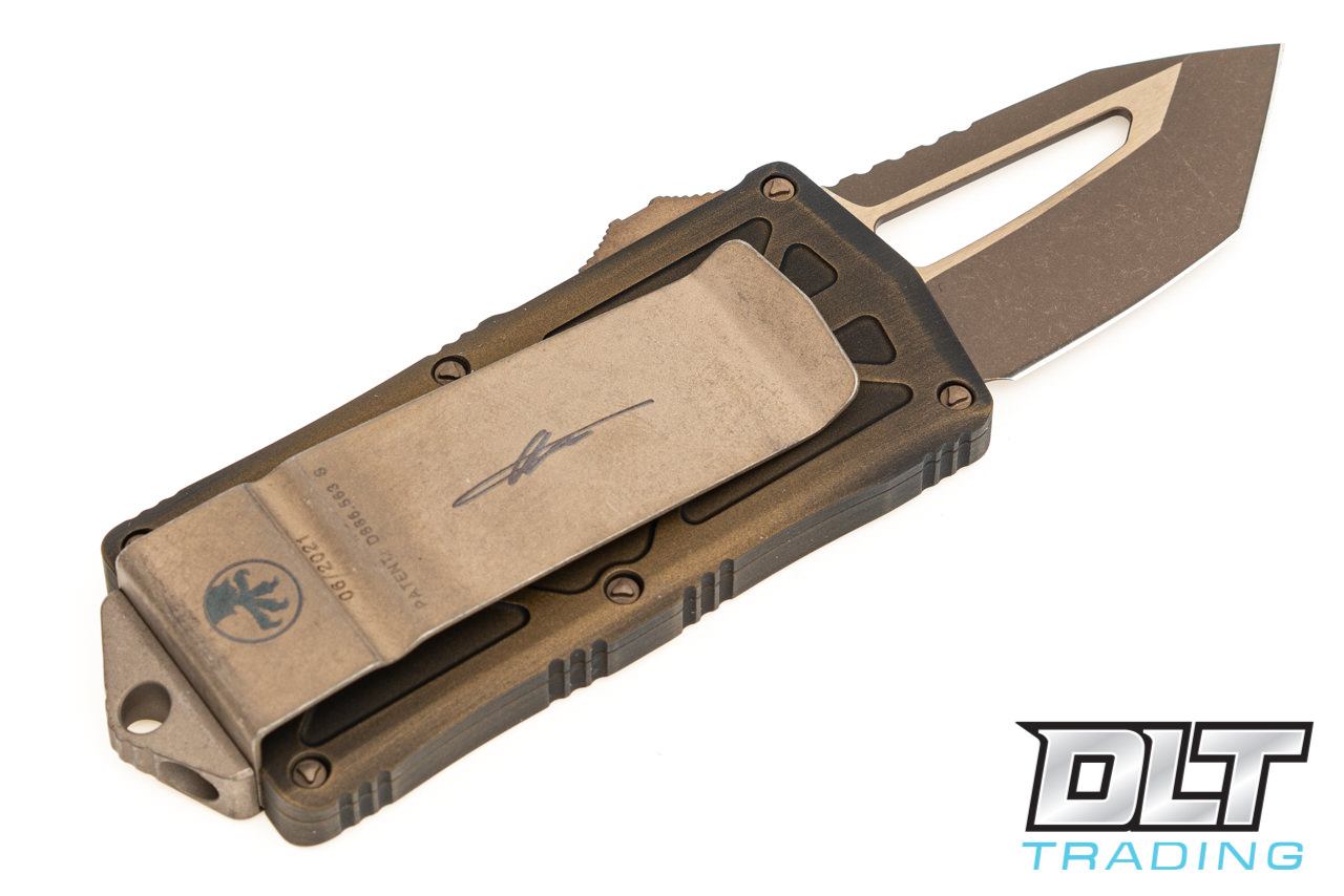 Microtech 158-13APABS Exocet D/E - Antique Bronze Handle - Bronze