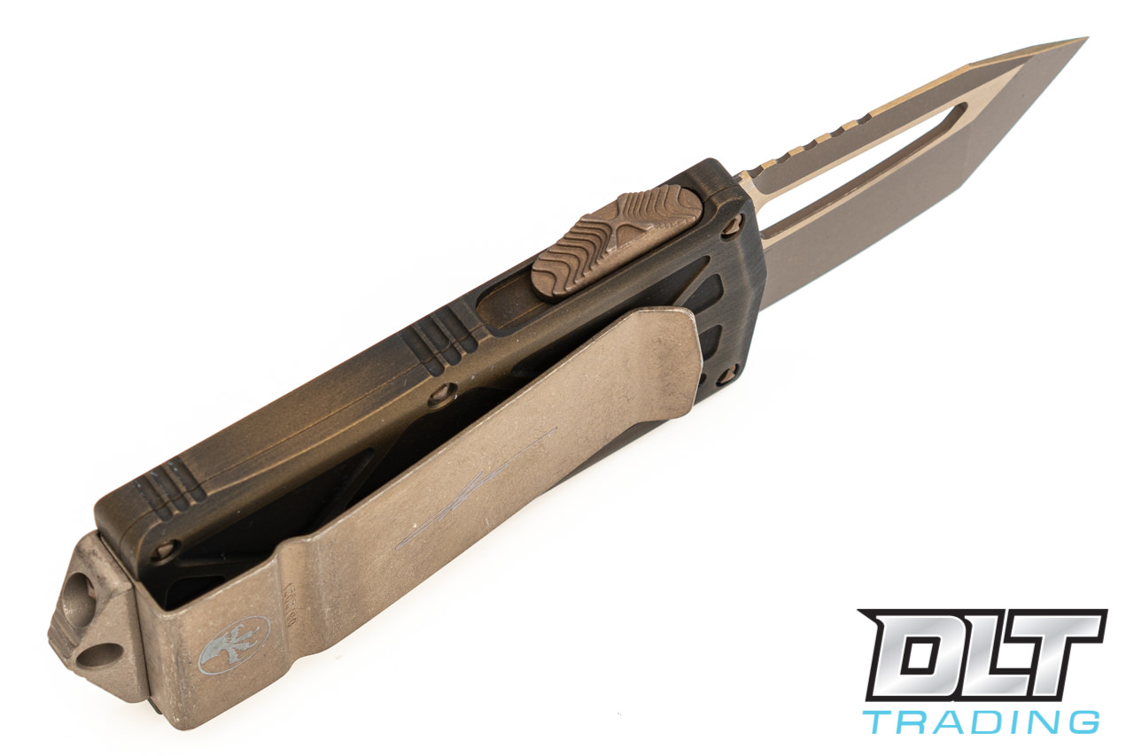 Microtech 158-13APABS Exocet D/E - Antique Bronze Handle - Bronze