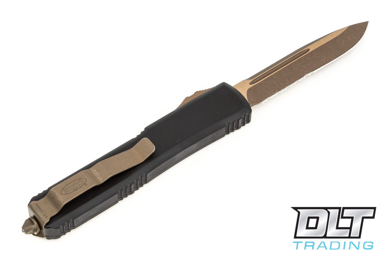 Microtech Ultratech S/E - Black Handle - Bronze Apocalyptic Blade