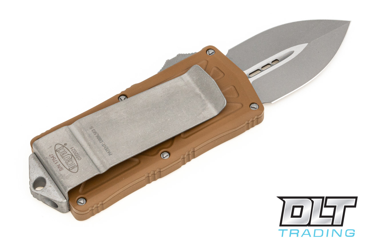 Microtech 157-10APTA Exocet D/E - Tan Handle - Apocalyptic Blade