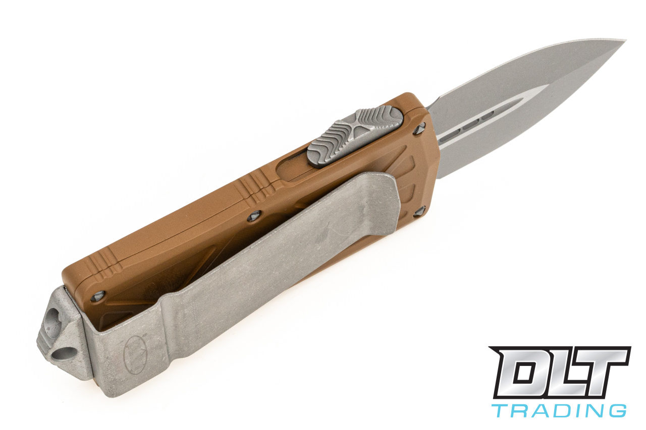 Microtech 157-10APTA Exocet D/E - Tan Handle - Apocalyptic Blade